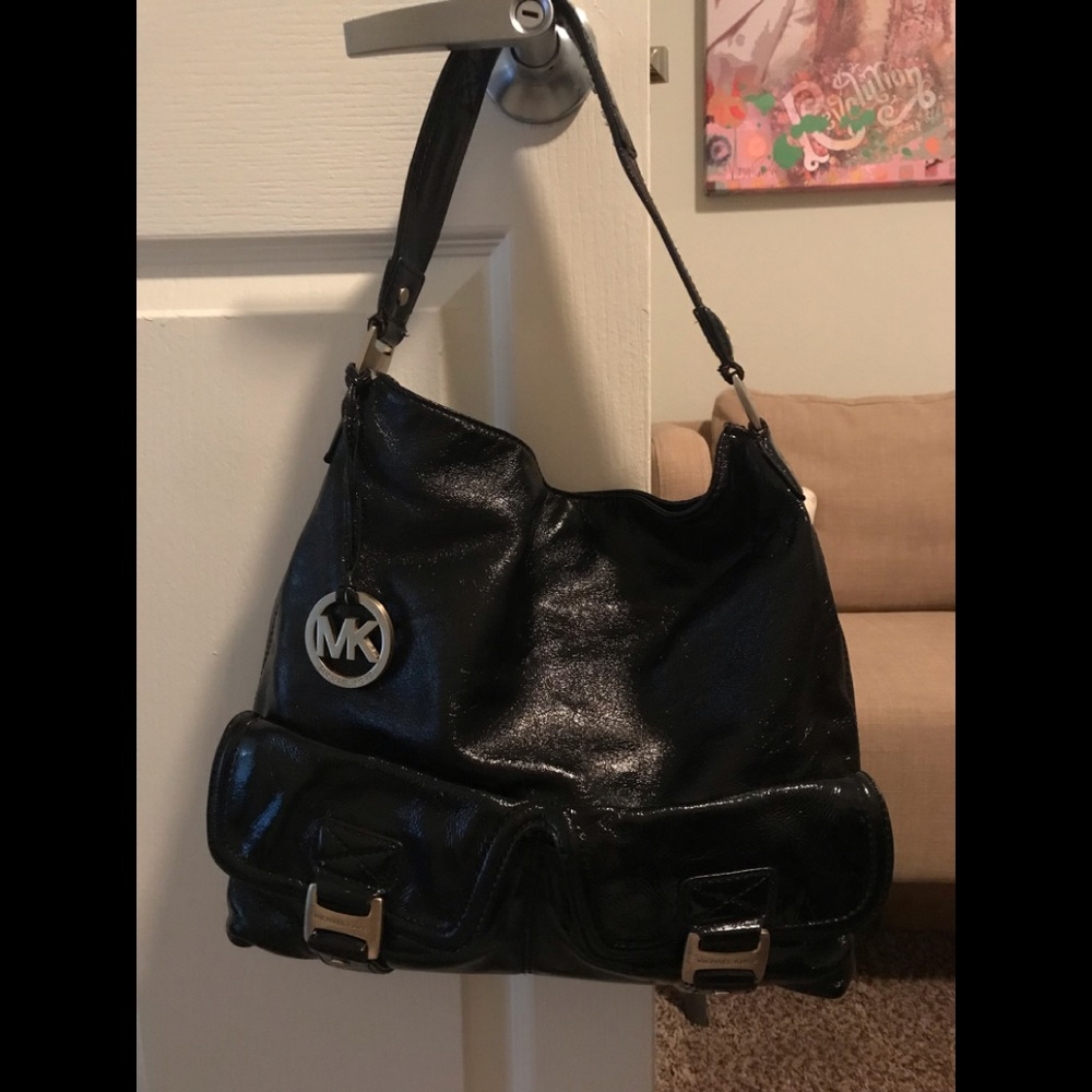 Michael Kors Black Patent Ranger Hobo